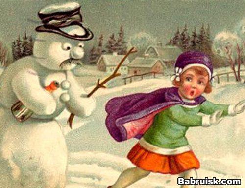 снеговик и маленькая сука