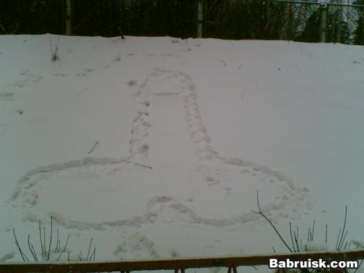 член в снегу
